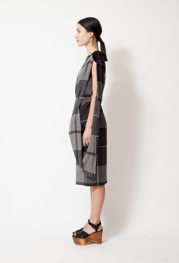 Pierre Cardin Silk Houndstooth Dress - 3