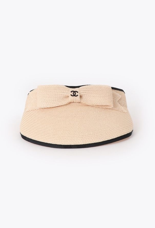 Chanel 2021 Raffia 'CC' Bow Visor - 1