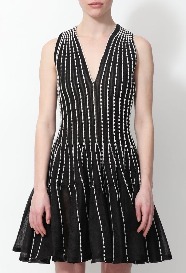 Dior Bicolor Dotted Flared Dress - 2