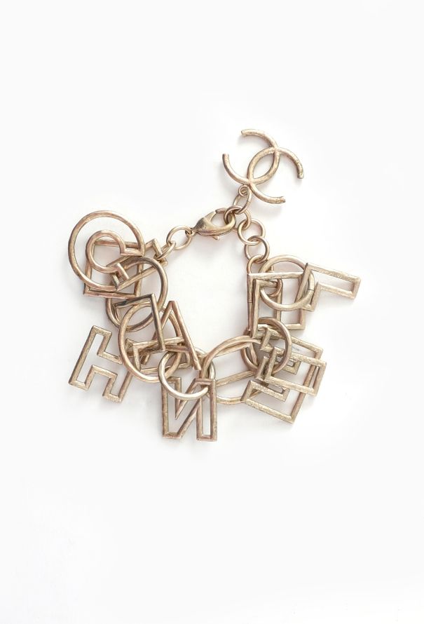 Chanel Hammered Logo Charm Bracelet - 1