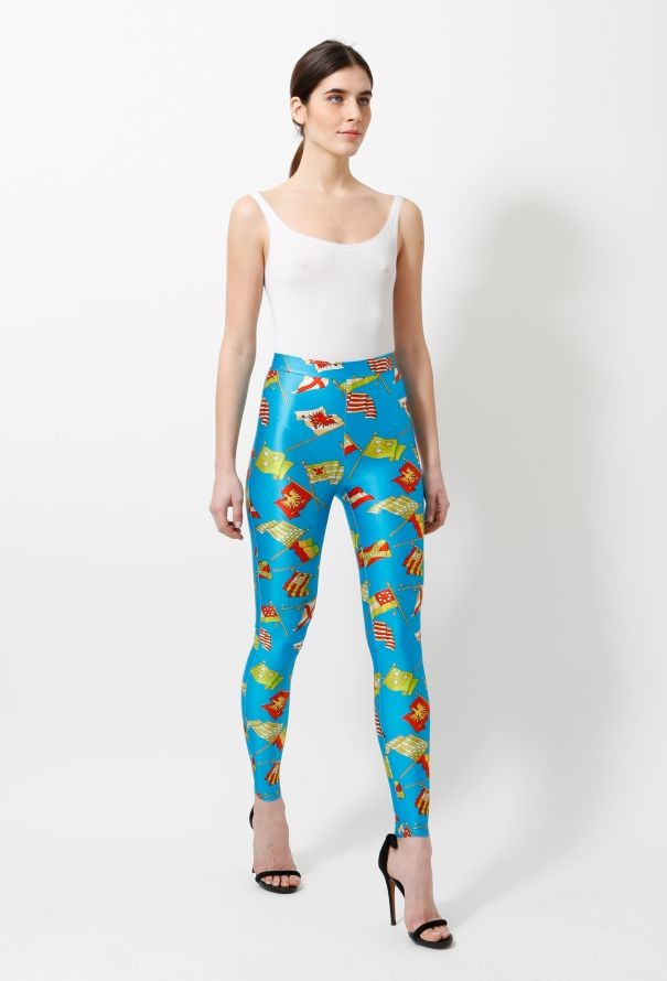 Gianni Versace 90s Gianni Flag Print Leggings - 3