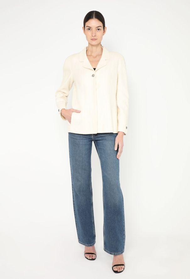 Chanel 1998 Linen 'CC' Button Jacket - 4