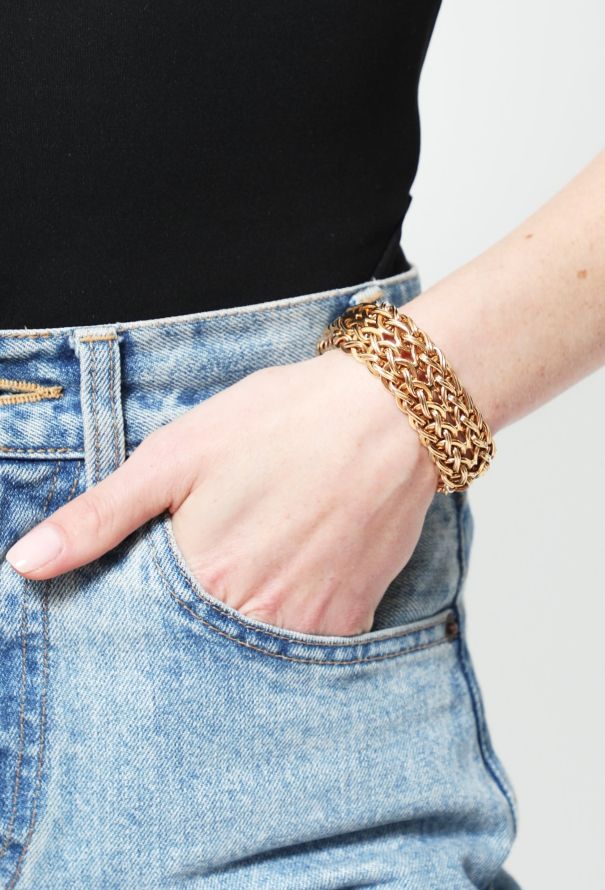 Vintage Fine Jewelry 18k Gold Layered Chainlink Bracelet - 2