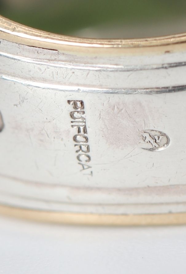 Vintage Fine Jewelry Puiforcat 18k Yellow Gold, Silver & Jade Ring - 6