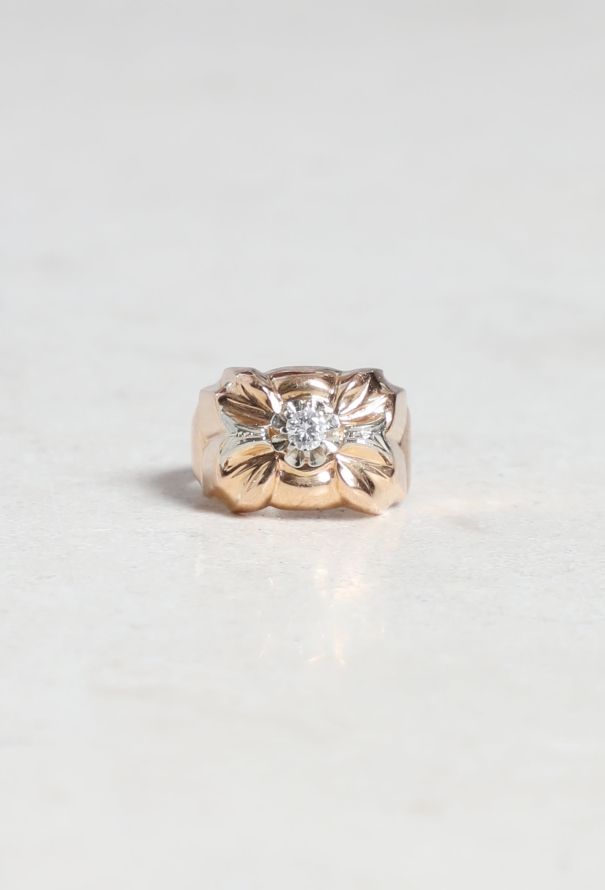 Vintage Fine Jewelry 18k Gold and Diamond Ring - 1