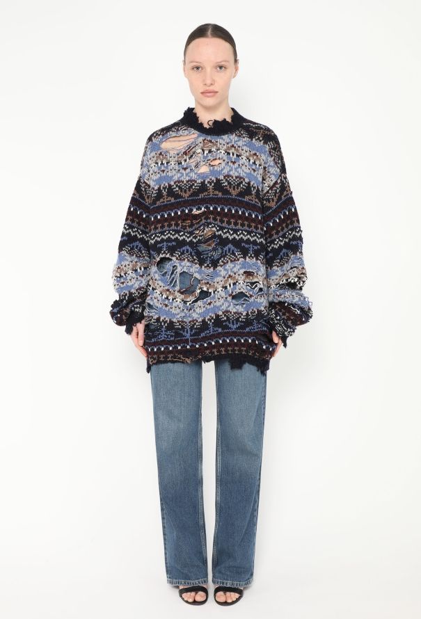 Balenciaga F/W 2021 Distressed Knit Sweater - 3