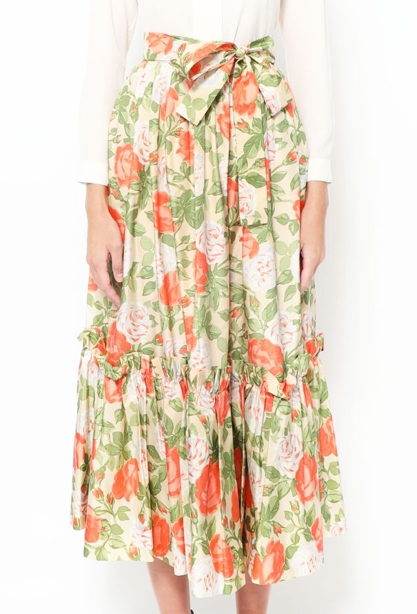 Saint Laurent COLLECTOR 1977 Belted Silk Peasant Skirt - 3