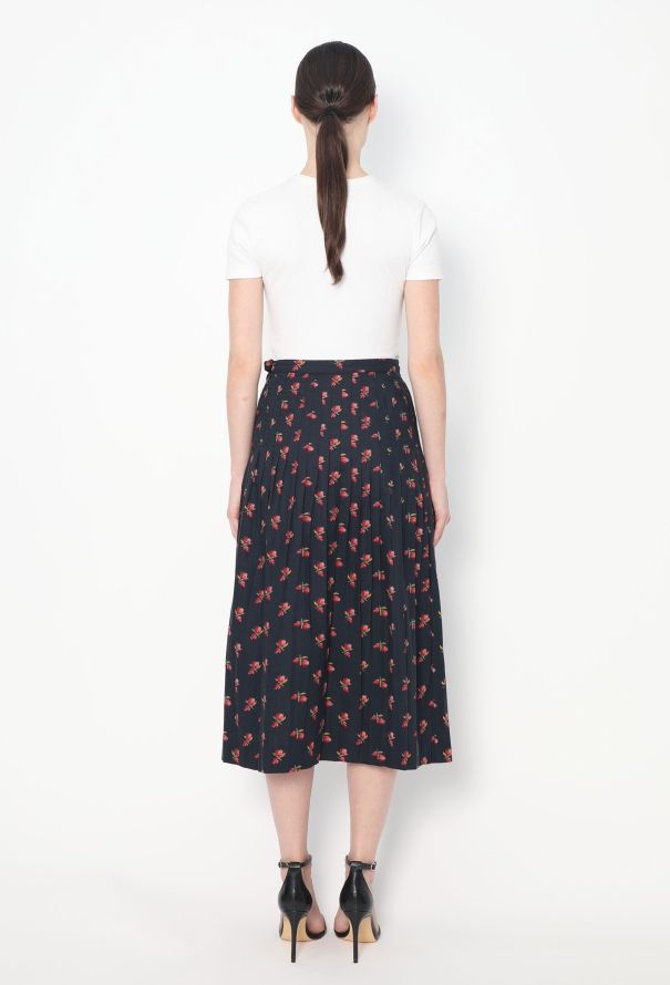 Saint Laurent '70s Pleated Floral Print Skirt - 4