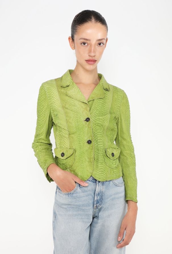 Prada 2004 Cropped Python Jacket - 1