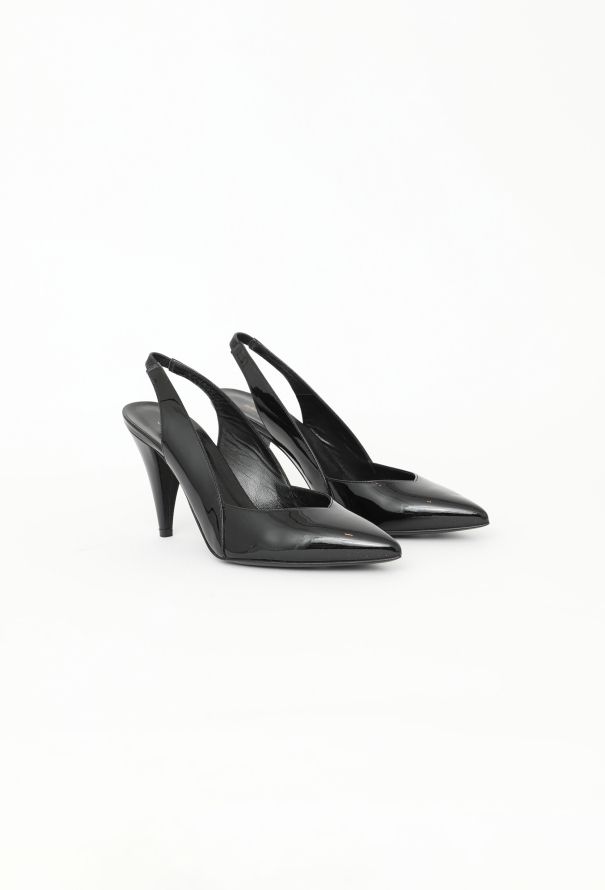 Saint Laurent Patent Leather Slingback Heels - 2