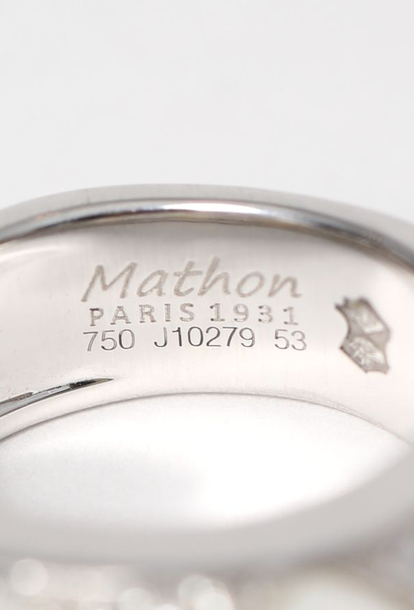 Vintage Fine Jewelry Mathon 18k Gold, Mother of Pearl & Diamond Ring - 4