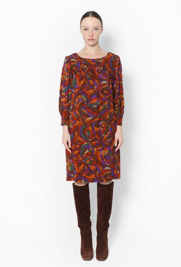 Saint Laurent '70s Printed Silk Dress - 1