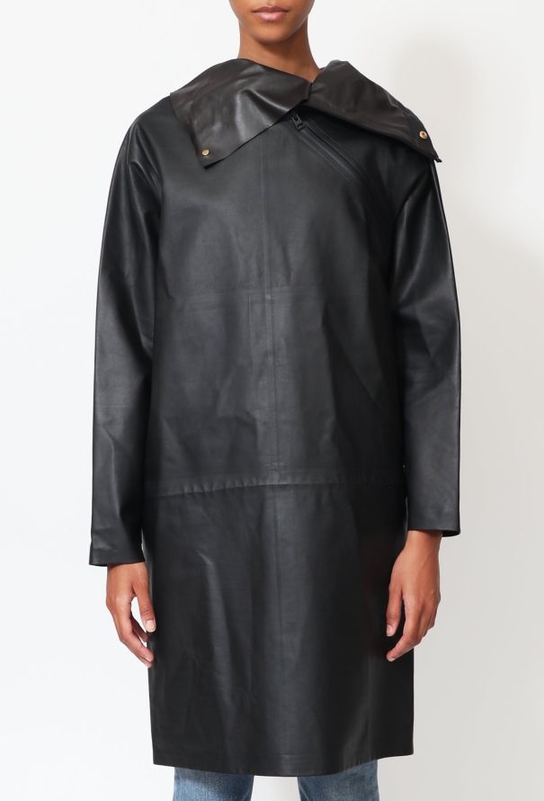 Bottega Veneta S/S 2020 Zip Leather Raincoat - 3