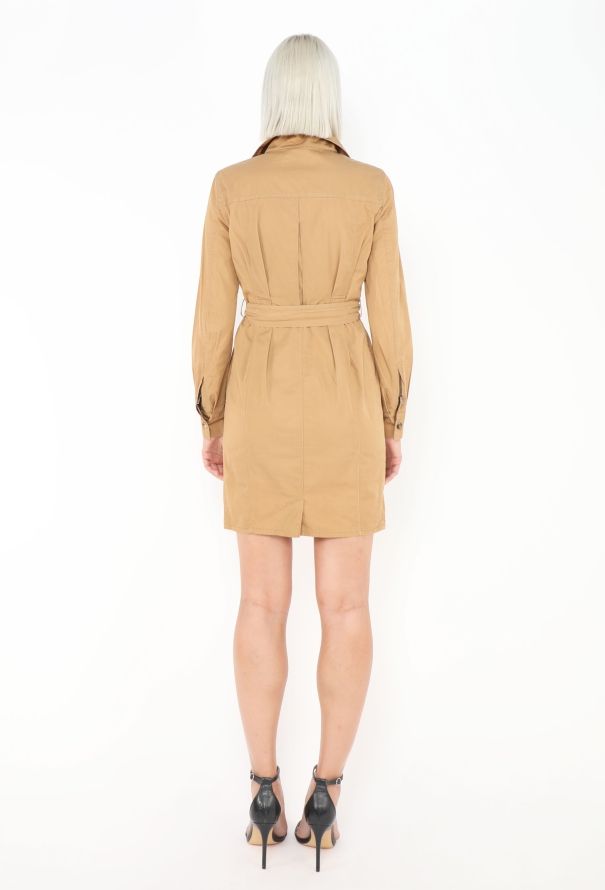 Saint Laurent Belted Gabardine Safari Dress - 4