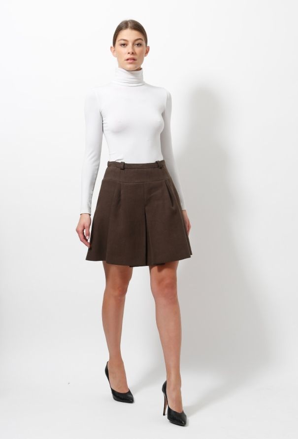 Balenciaga Pleated Linen Skirt - 3