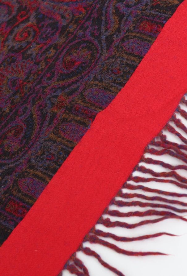 Saint Laurent Vintage Embroidered Paisley Tassel Scarf - 9