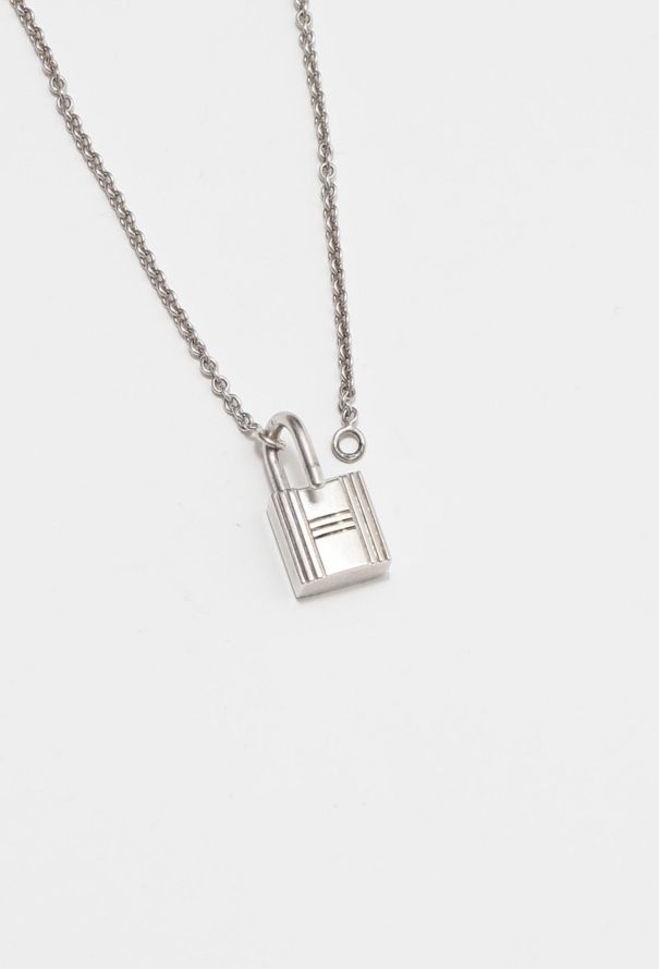 Hermès Vintage Sterling Silver "Cadenas" Kelly Lock Necklace - 5