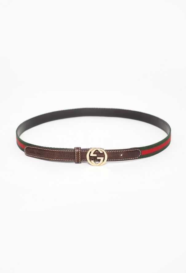 Gucci Vintage 'GG' Striped Belt - 1