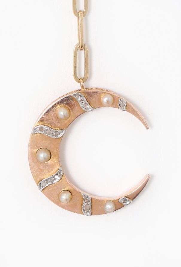 Vintage Fine Jewelry Antique 18k Gold, Silver & Diamond Star & Moon Earrings - 3