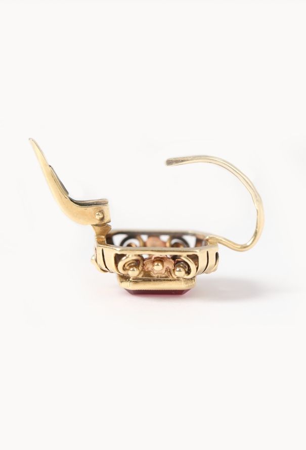 Vintage Fine Jewelry 18k Yellow & Rose Gold Earrings - 4