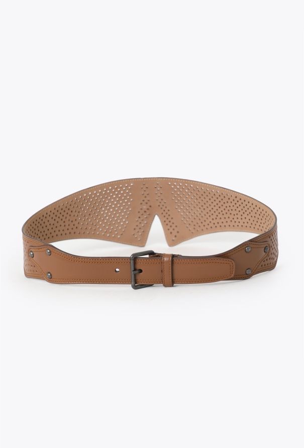 Alaïa 2021 Leather Perforated Corset Belt - 2