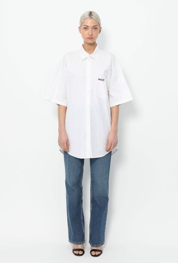 Balenciaga Cotton Embroidered Logo Shirt - 3