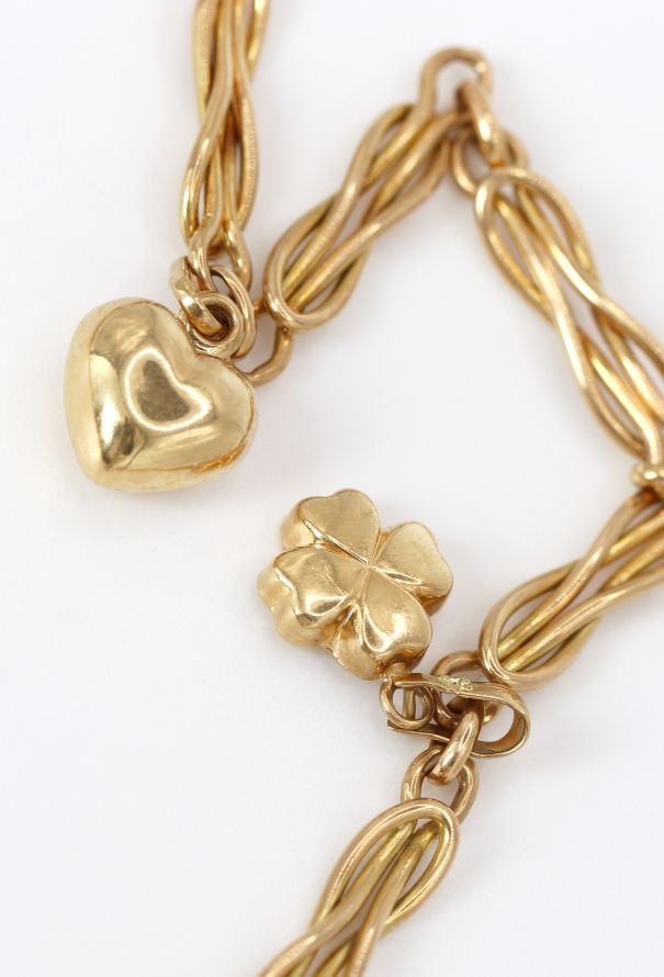 Vintage Fine Jewelry 18k Yellow Gold Charm Necklace - 6