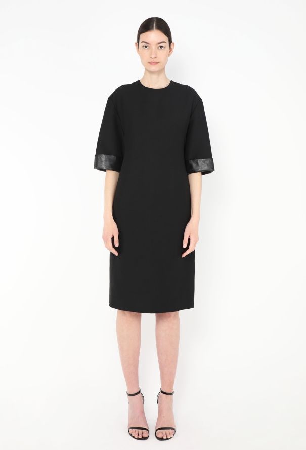 Valentino 2021 Leather Trim Silk Dress - 3