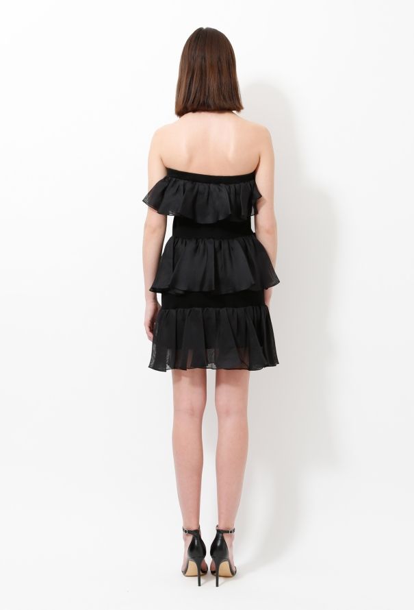 Saint Laurent 70s Ruffled Bustier Dress - 6