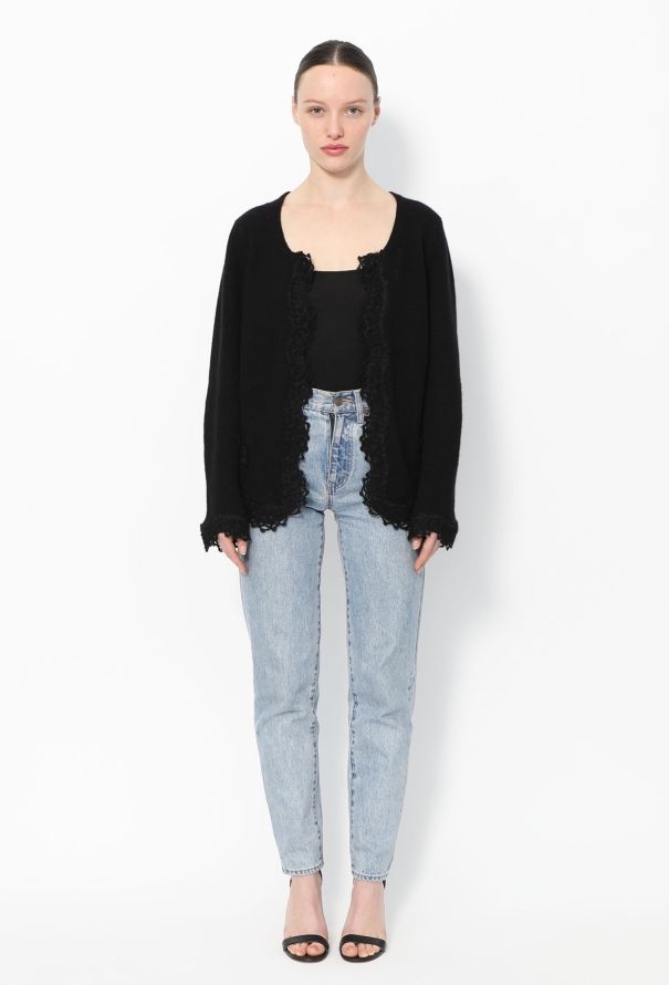 Chanel 2006 Cashmere Lace Trim Cardigan - 2