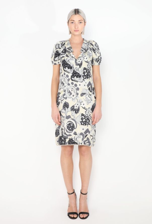 Balenciaga S/S 2008 Ruched Floral Silk Dress - 1