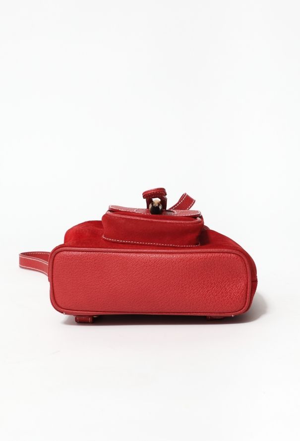 Gucci '90s Suede Bamboo Backpack - 6