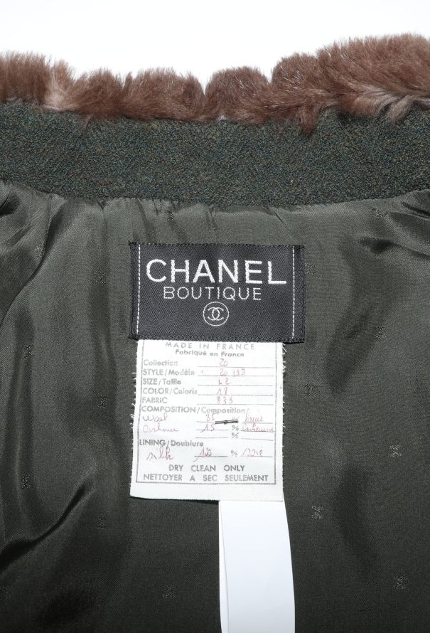 Chanel Late '80s Fur Trim Chevron Ensemble - 9