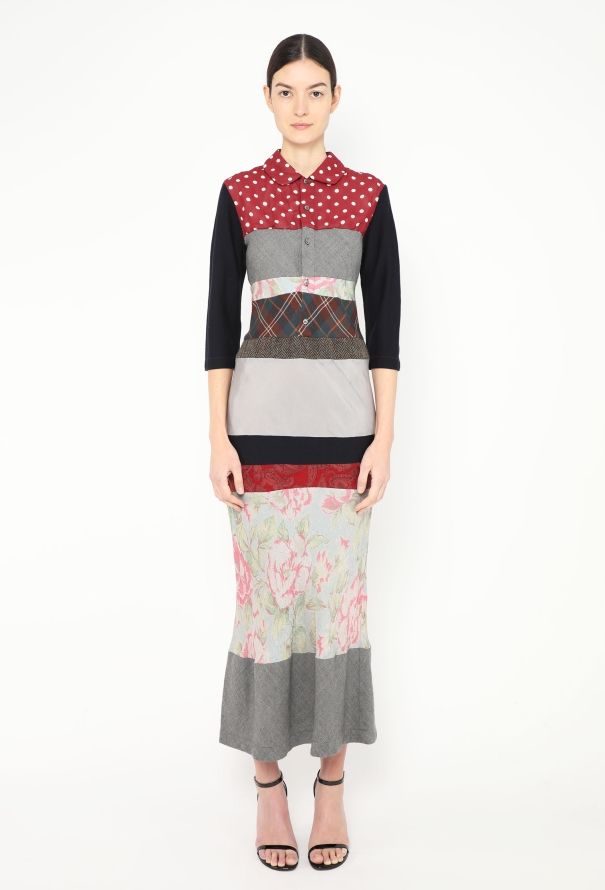 Comme des Garçons 2000 Fluted Patchwork Dress - 1