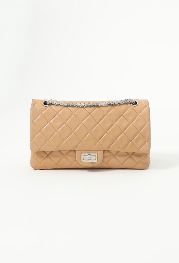 Chanel Tan Patent 2.55 Jumbo Flap Bag - 1