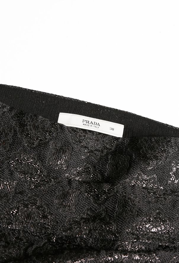 Prada S/S 2002 Brocade Belted Skirt - 6