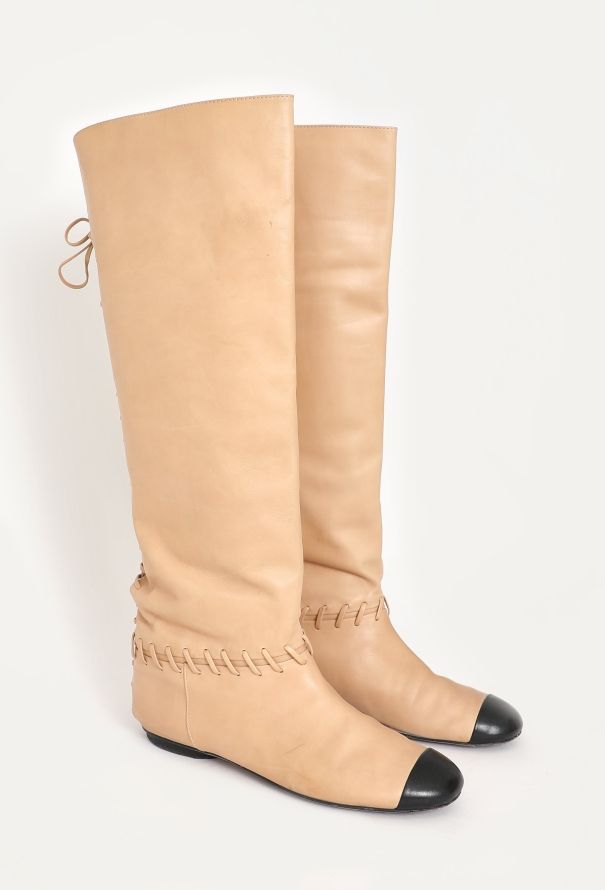 Chanel Resort 2011 Leather Lace-Up Boots - 3