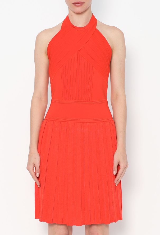 Balmain Pleated Open-Back Halter Dress - 3