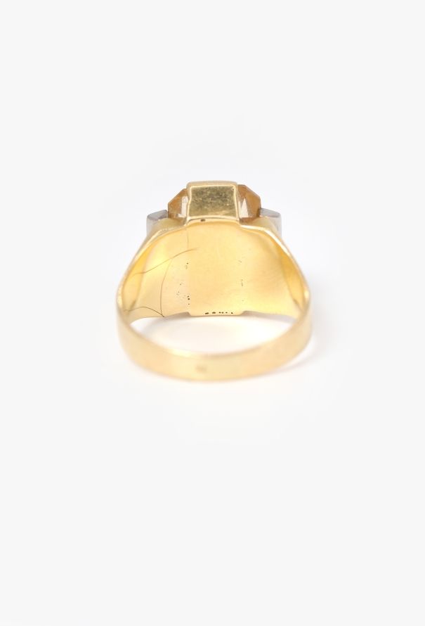 Vintage Fine Jewelry 18k Gold, Diamond & Citrine Ring - 5