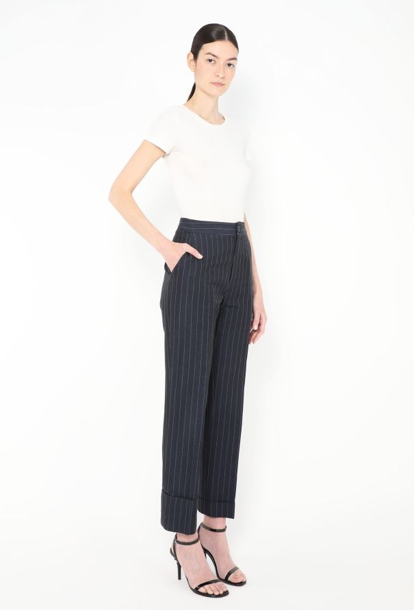 Jacquemus Resort 2016 Pinstripe Linen Trousers - 4