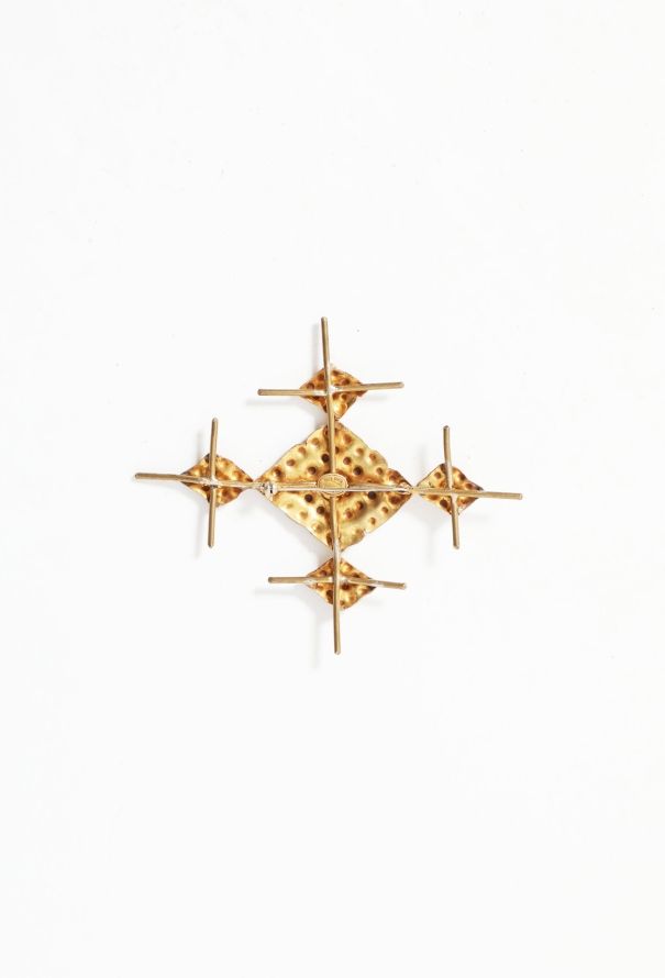 Vintage Fine Jewelry Van der Straetan Geometric Cross Brooch - 2