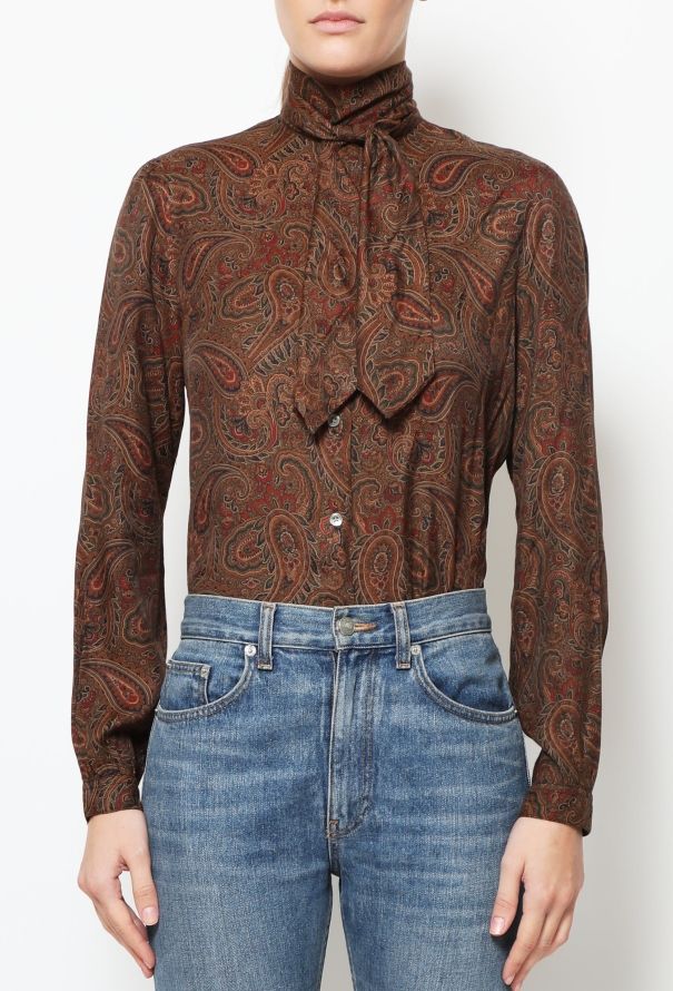Pierre Cardin Paisley Lavallière Blouse - 1