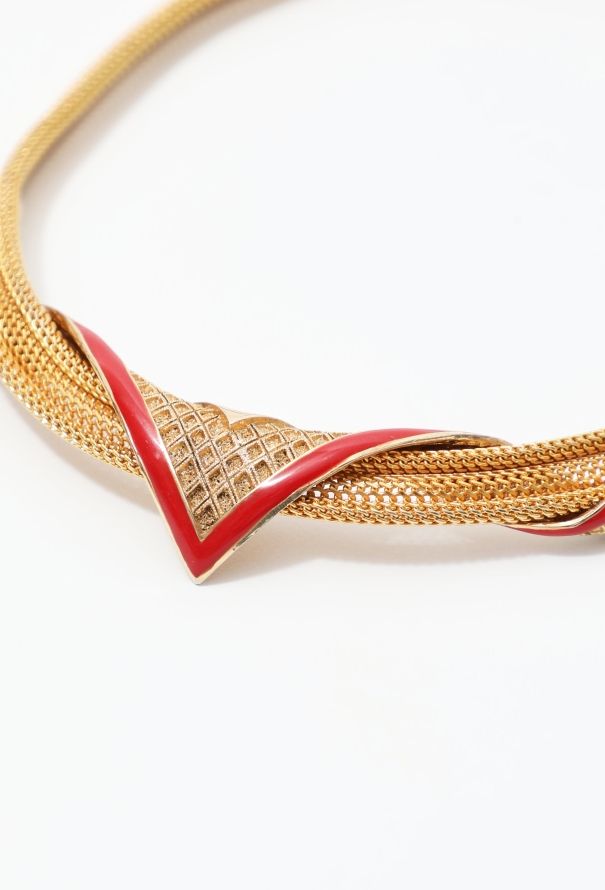 Balenciaga Metallic Wrapped Enamel Choker Necklace - 2