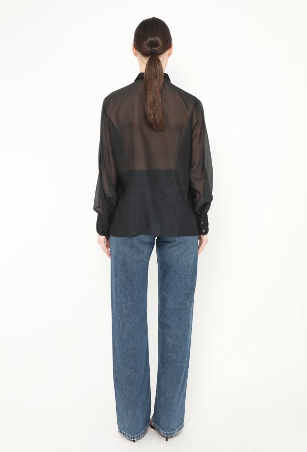Chanel Accordion Pleated Silk Blouse - 4