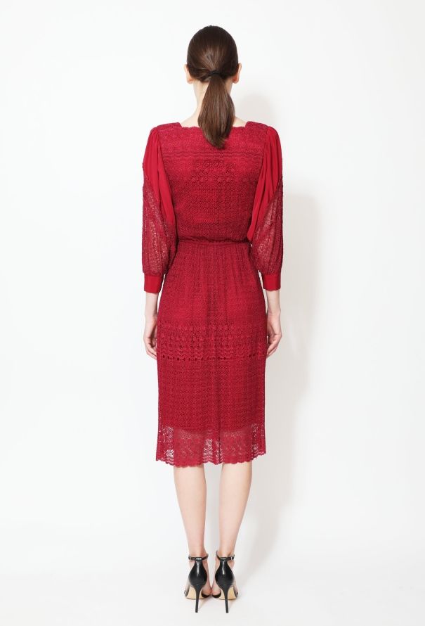 Floral Lace Crêpe Dress - 4