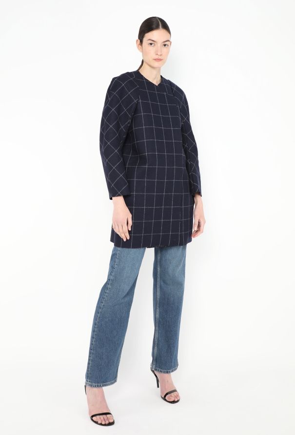 Jacquemus F/W 2014 Checkered Felt Peacoat - 3