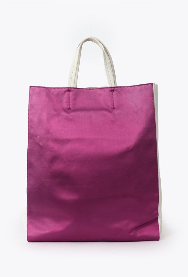 Céline Resort 2012 Fuchsia & White Vertical Tote Bag - 1