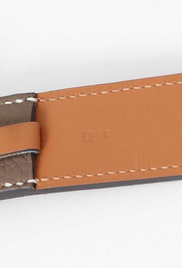 Hermès Taupe Etrivière Leather Belt - 6
