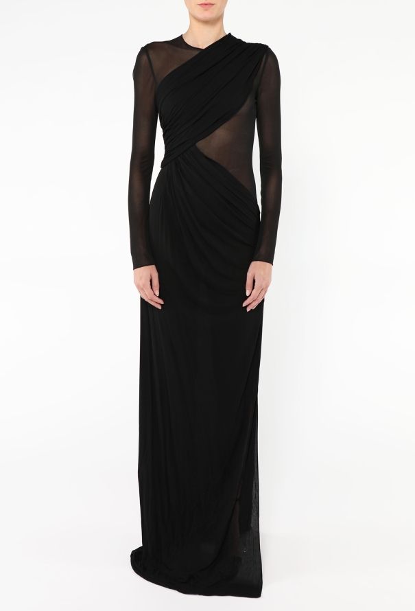 Saint Laurent F/W 2022 Draped Mesh Gown - 3