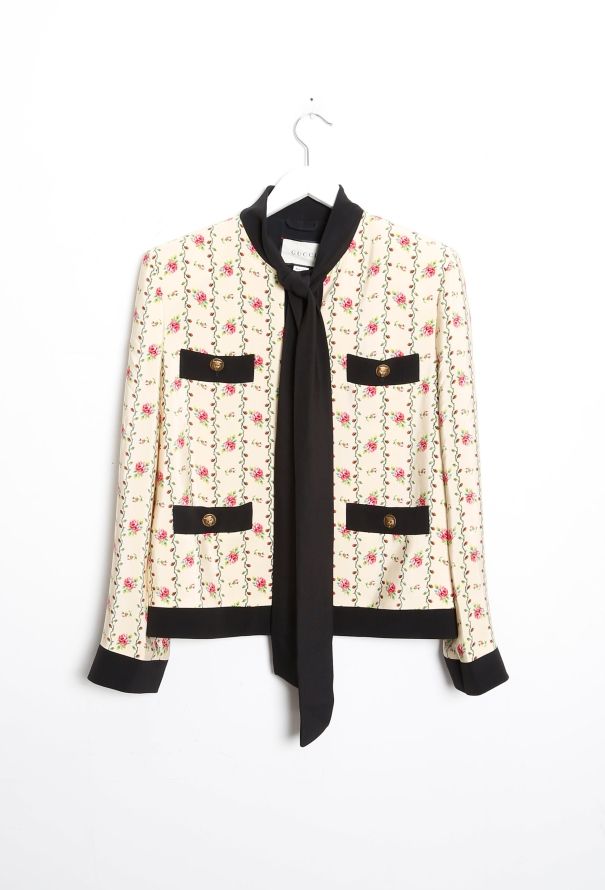 Gucci F/W 2018 Gardenia Lavallière Jacket - 8